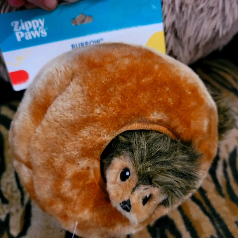 Zippy Paws Dog Puppy Plush Hedgehog Burrow Toy - Brown